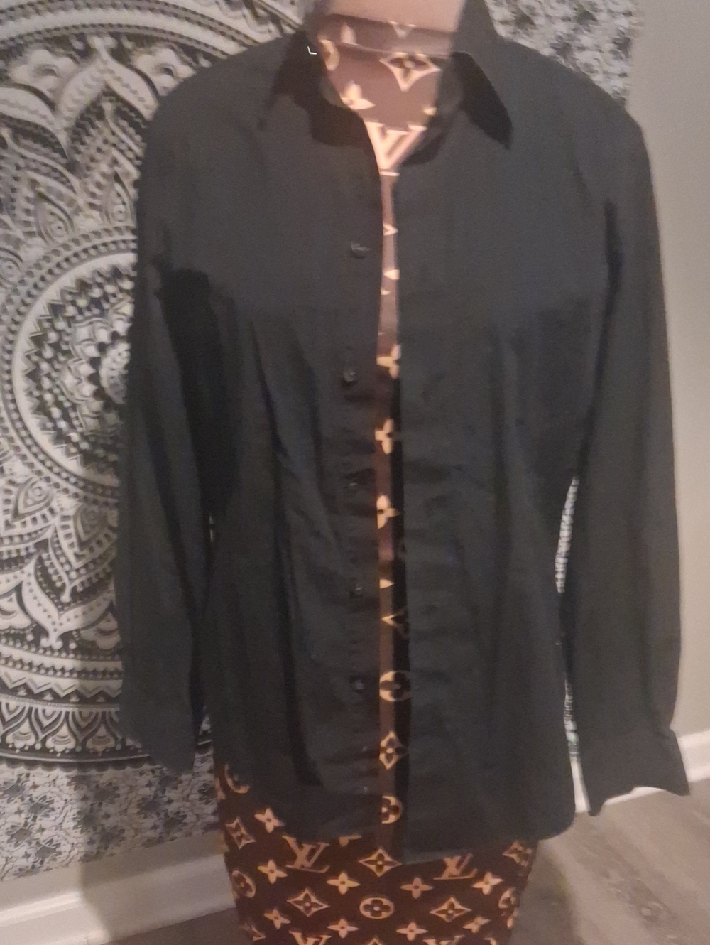 Express Men's Black Lightweight Button-Front Shirt Jacket